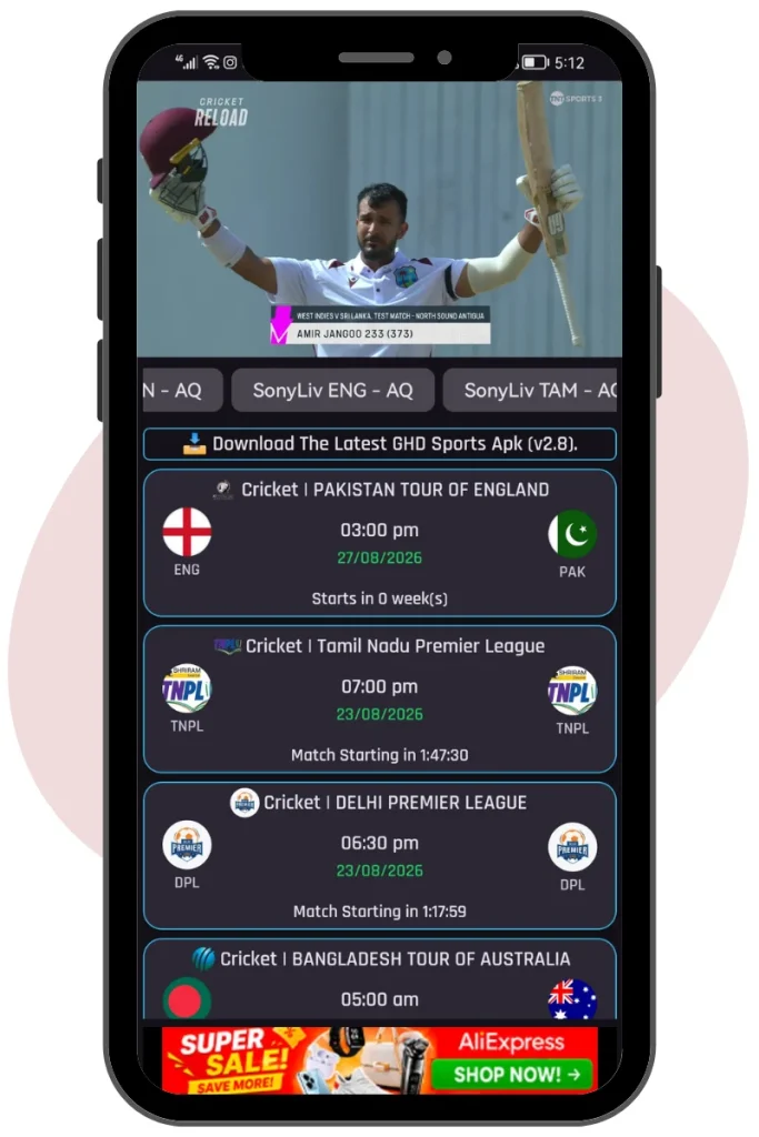 GHD sports - Live Sports